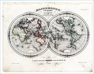 Wall Murals: Map of the World 1848 3
