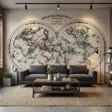 Wall Murals: Map of the World 1848 4