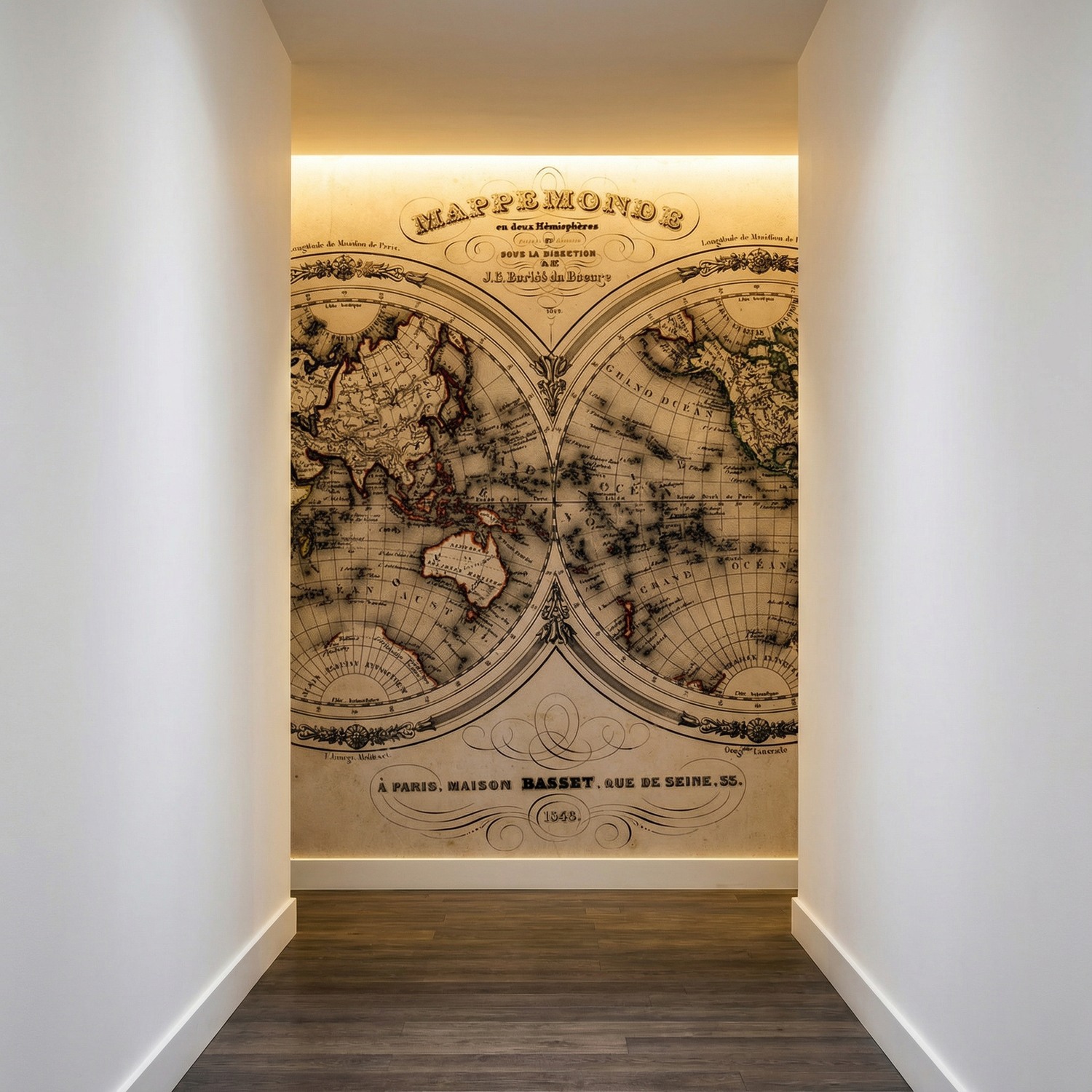 Wall Murals: Map of the World 1848