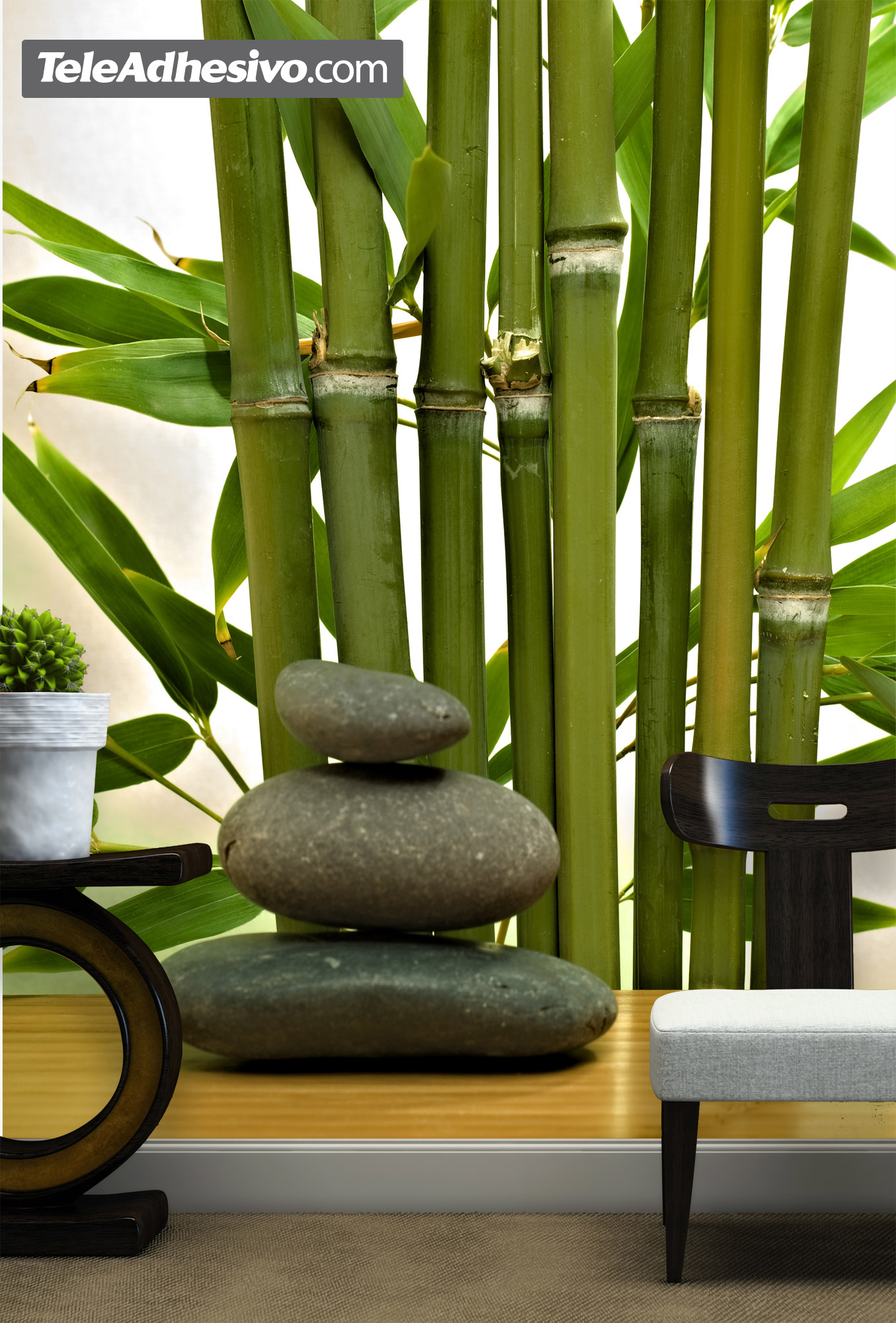 Wall Murals: Bamboo and stones