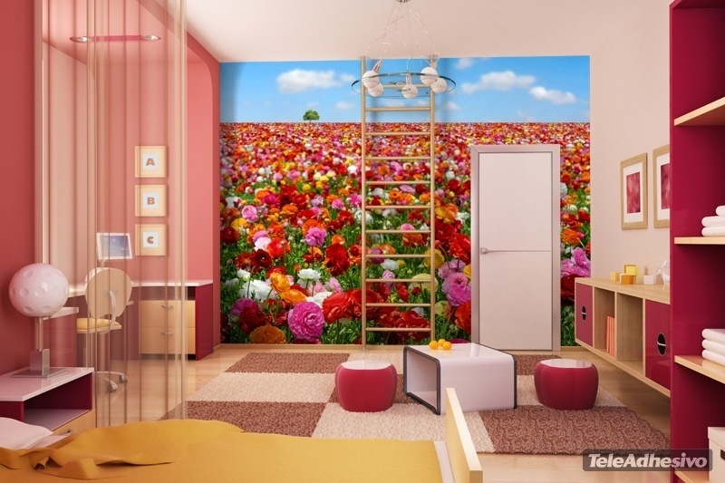 Wall Murals: Field of flowers