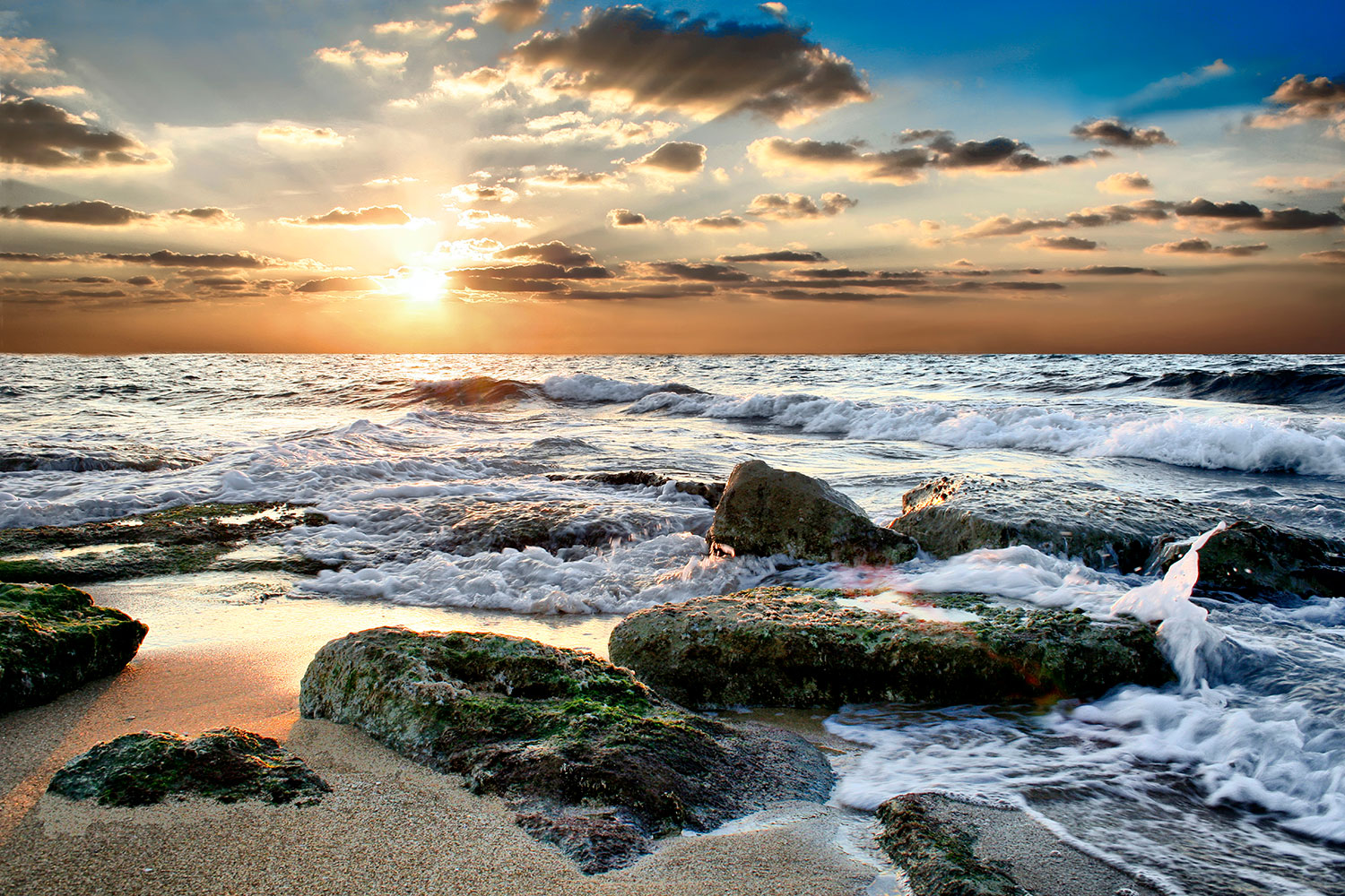 Wall Murals: Waves among the rocks