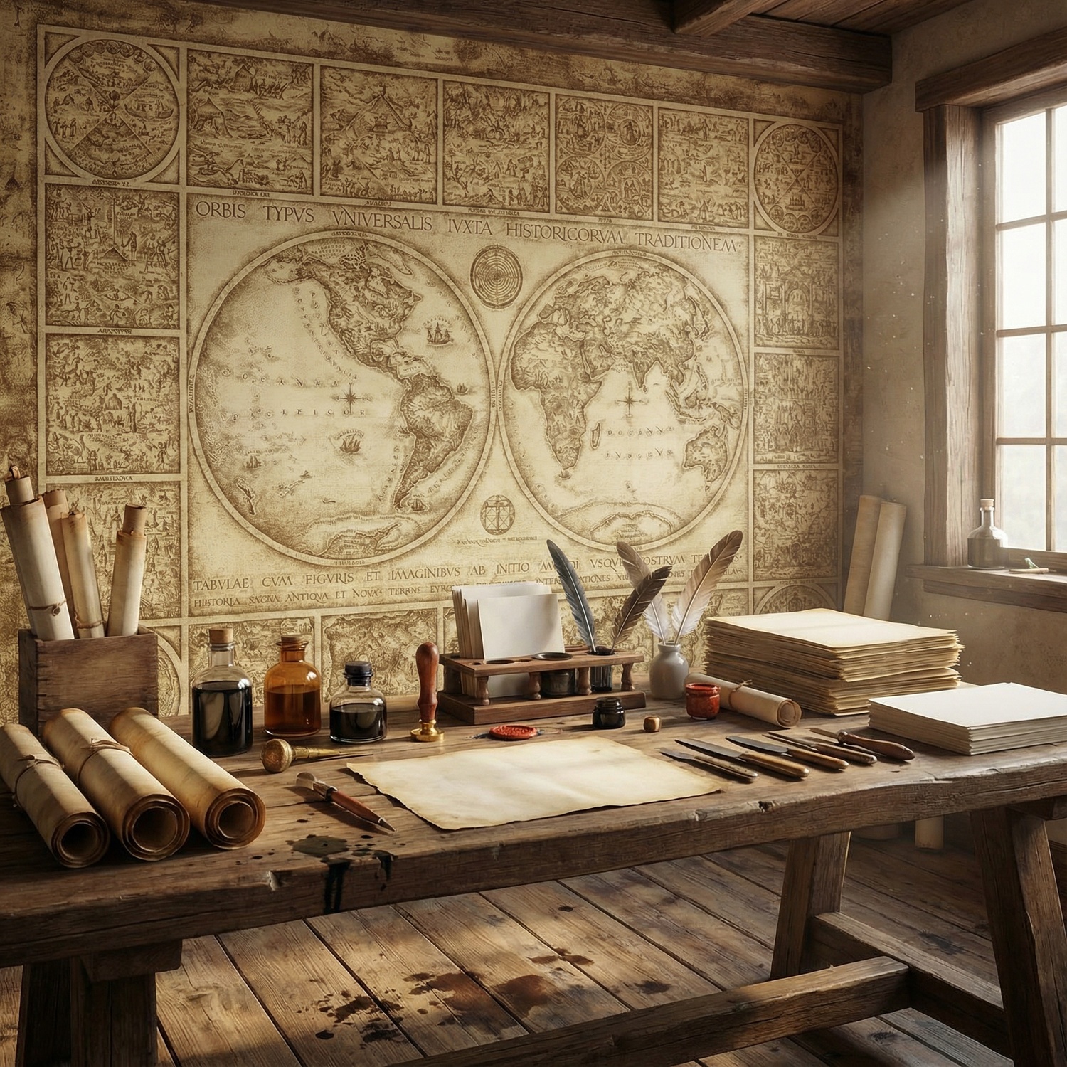Wall Murals: World map Orvis Typus Universalis