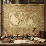 Wall Murals: World map Orvis Typus Universalis 12