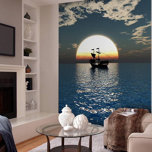 Wall Murals: Ship sailing the seas