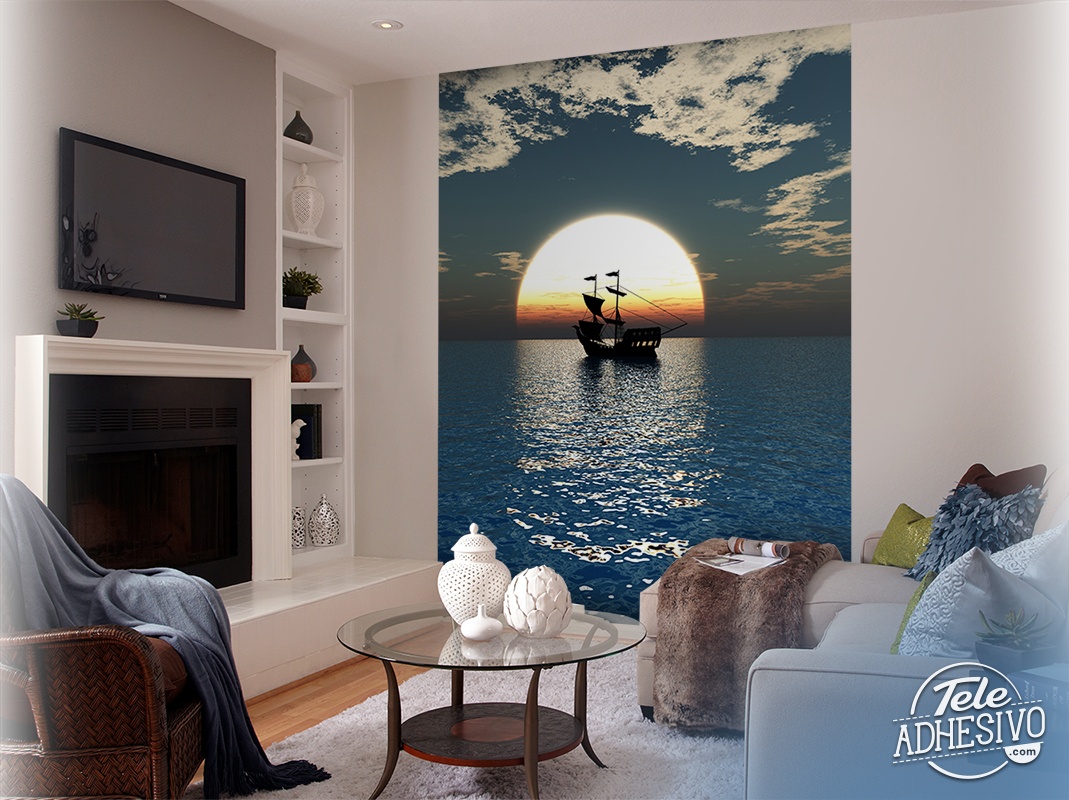 Wall Murals: Ship sailing the seas