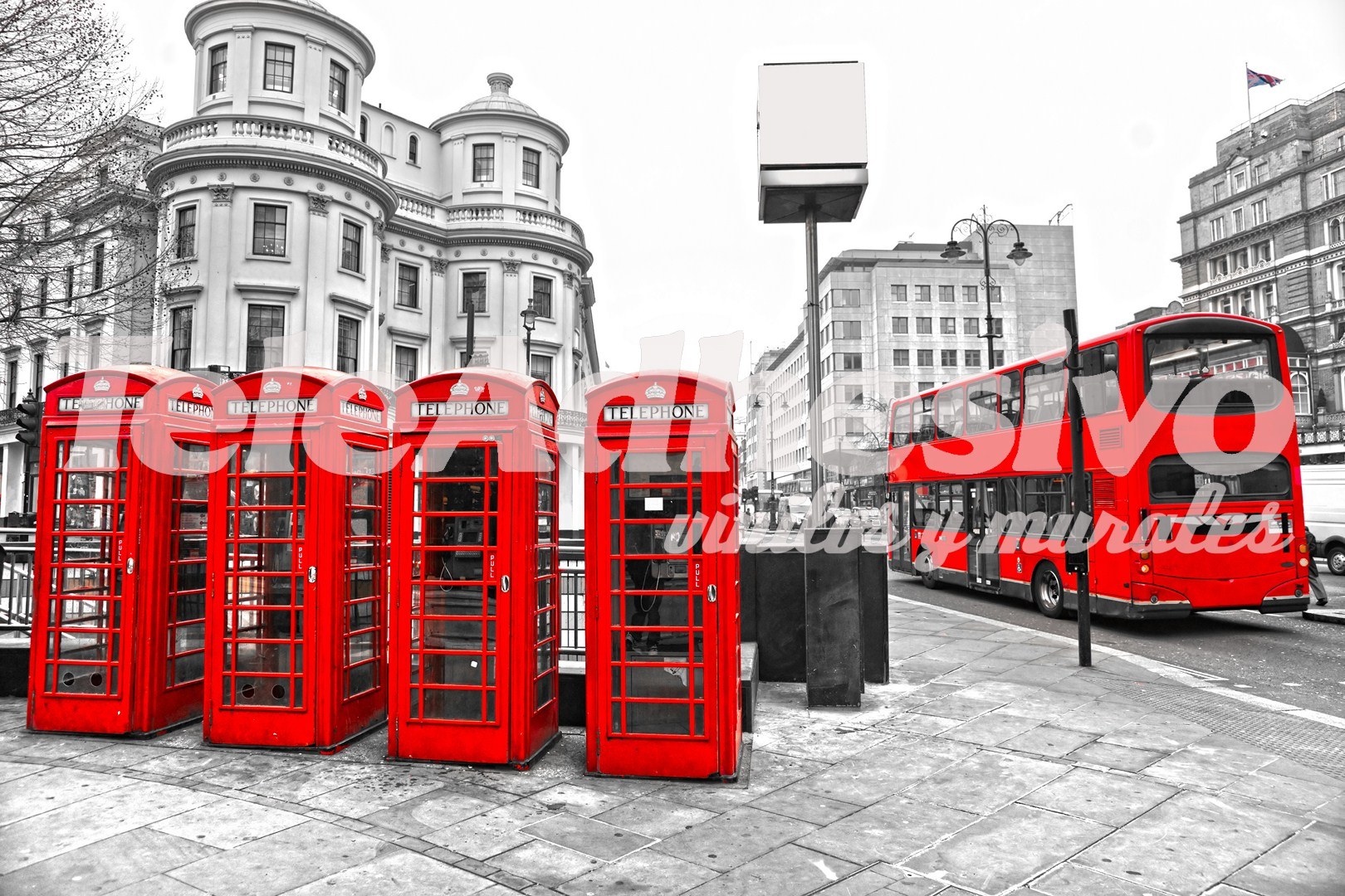 Wall Murals: London in Red