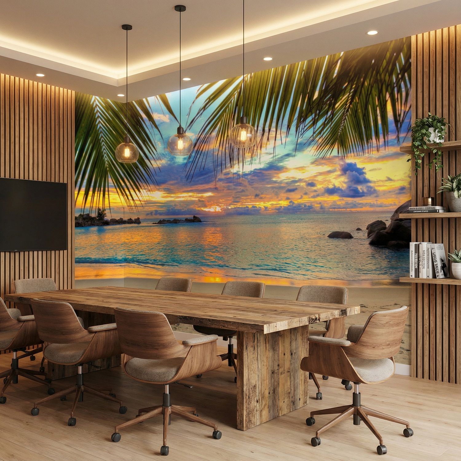 Wall Murals: Sunset beach