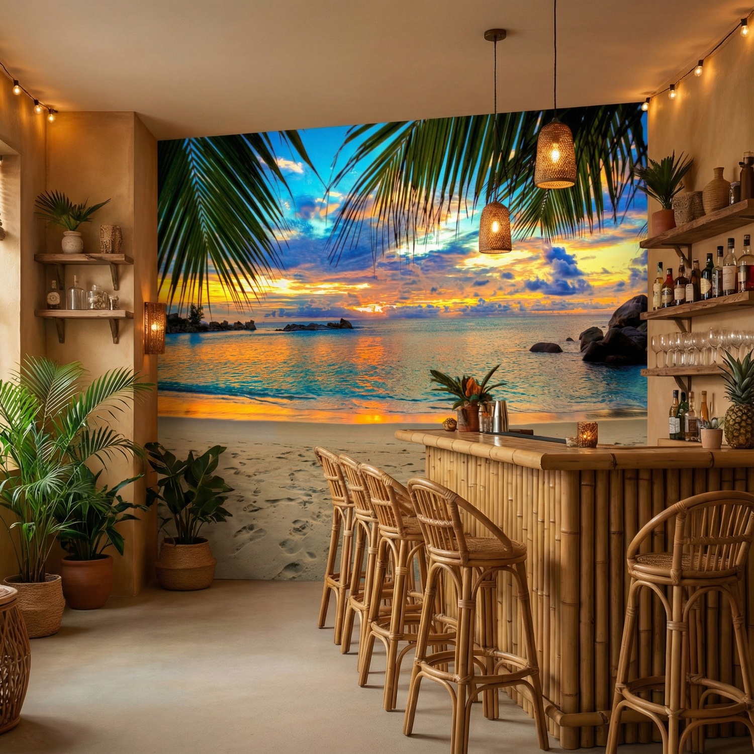 Wall Murals: Sunset beach