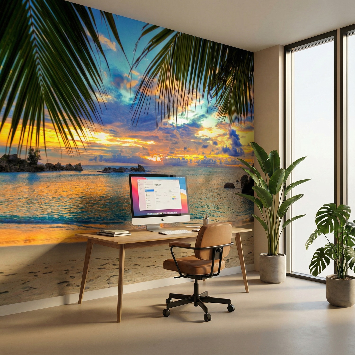 Wall Murals: Sunset beach