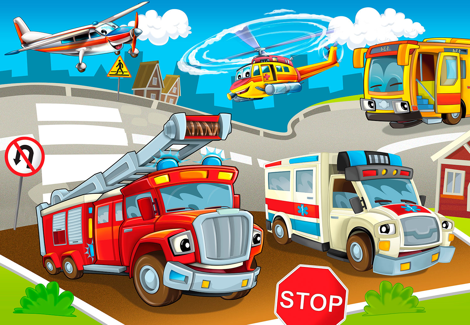 Wall Murals: Vehicles in the city