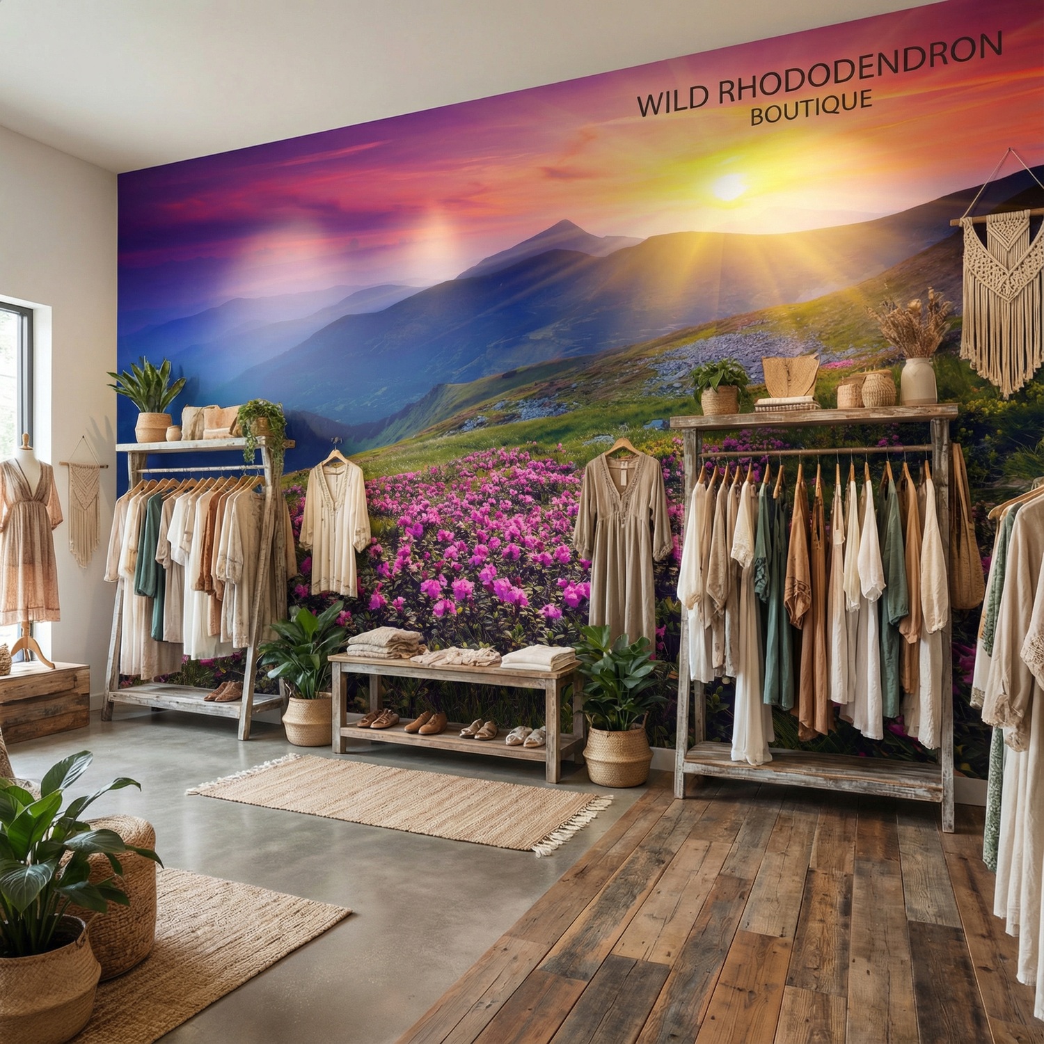 Wall Murals: Sunset in the mountains