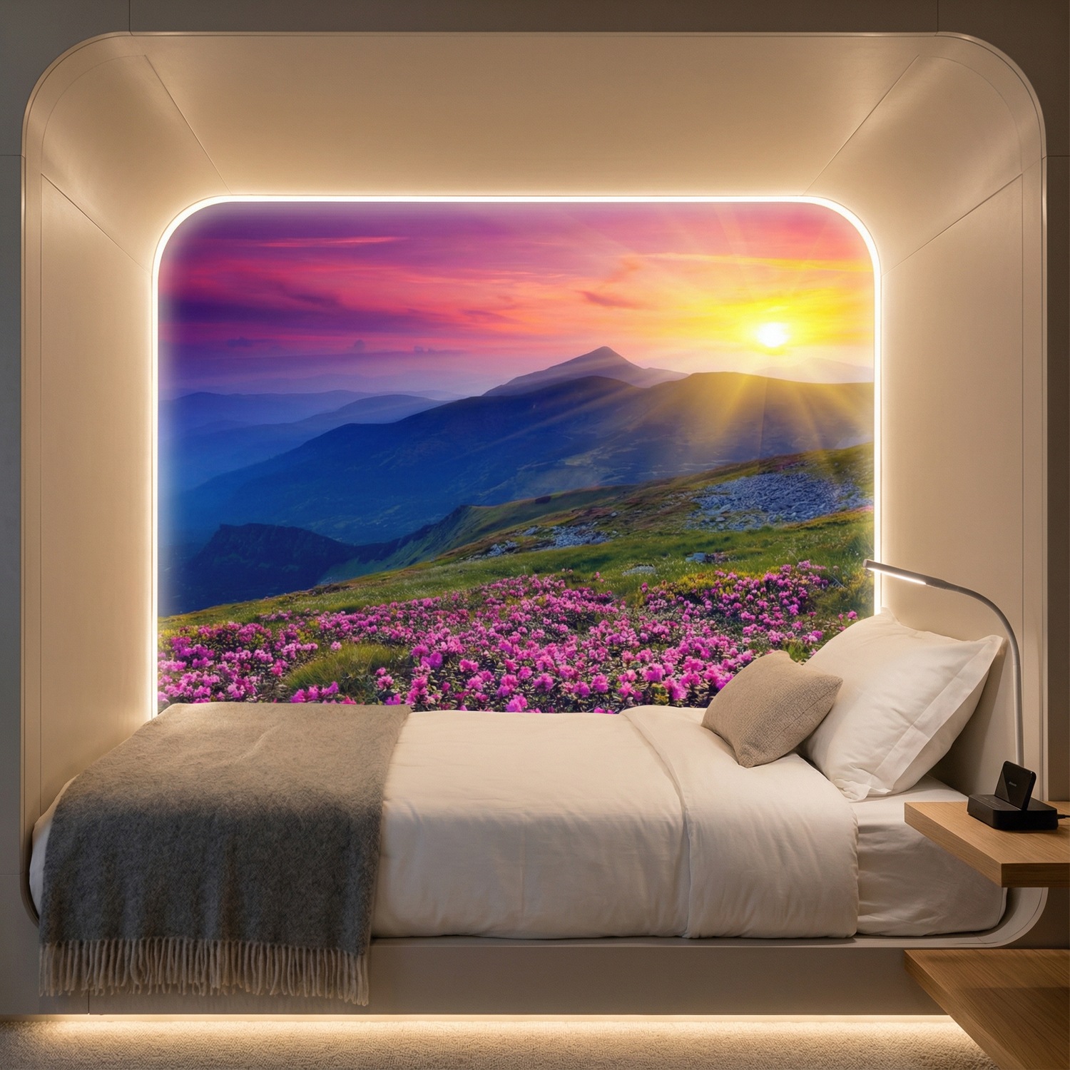 Wall Murals: Sunset in the mountains