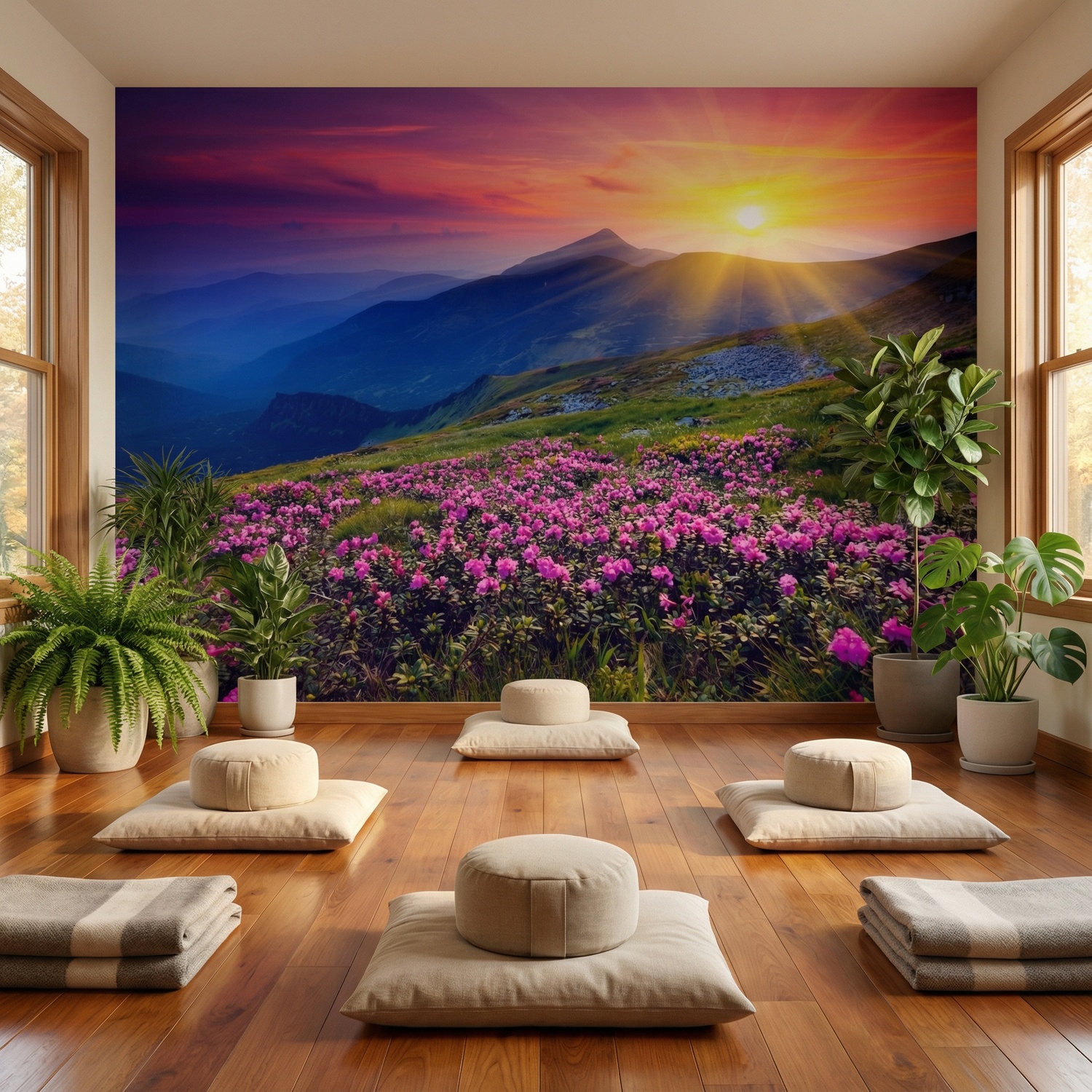Wall Murals: Sunset in the mountains