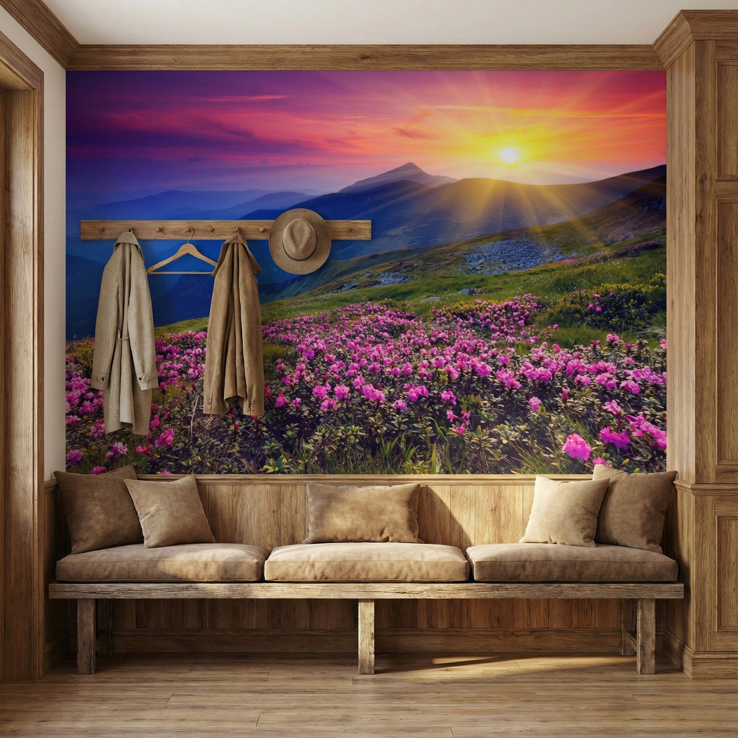 Wall Murals: Sunset in the mountains