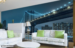 Wall Murals: Brooklyn with blue lights 4