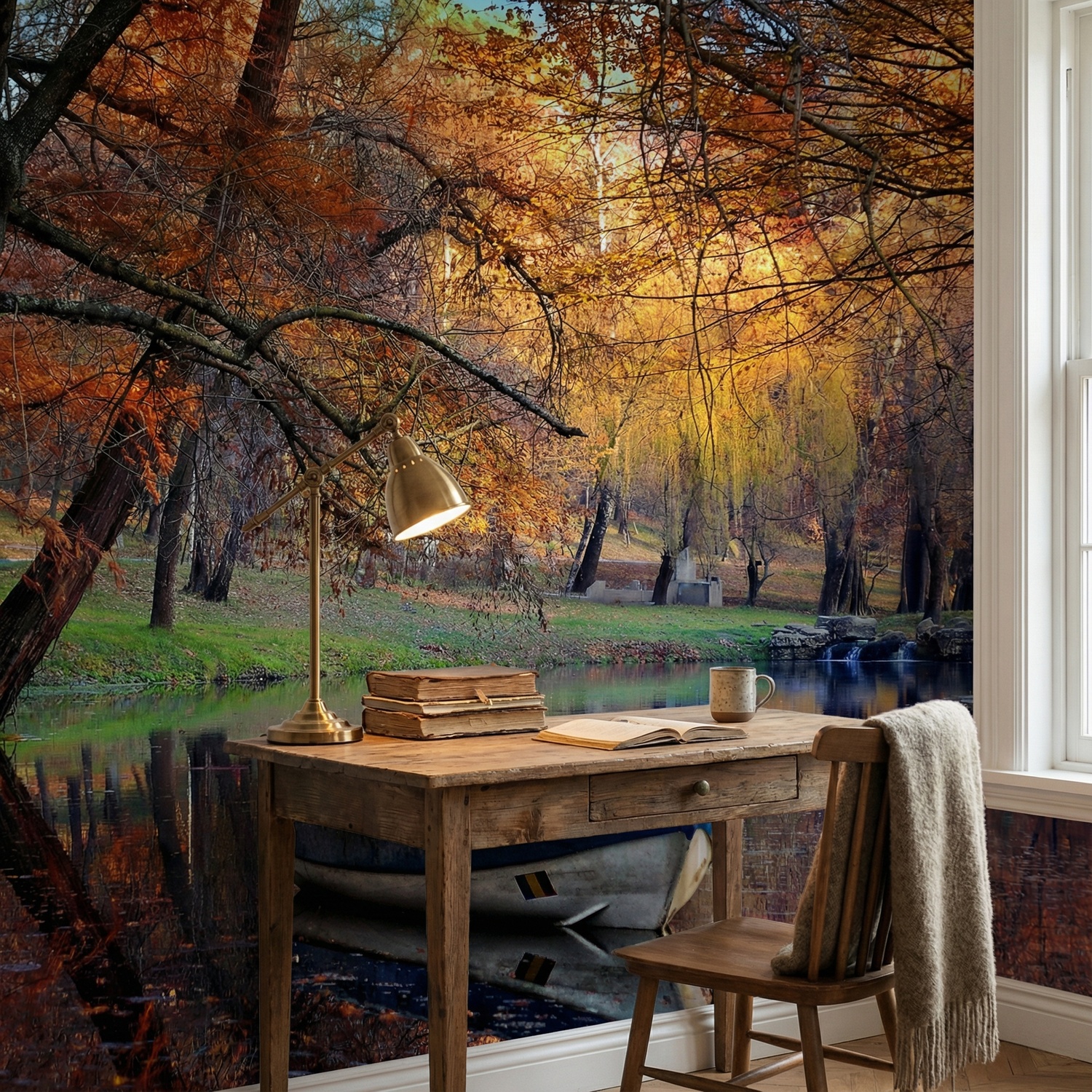 Wall Murals: Autumnal pond
