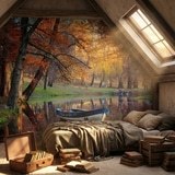 Wall Murals: Autumnal pond 15