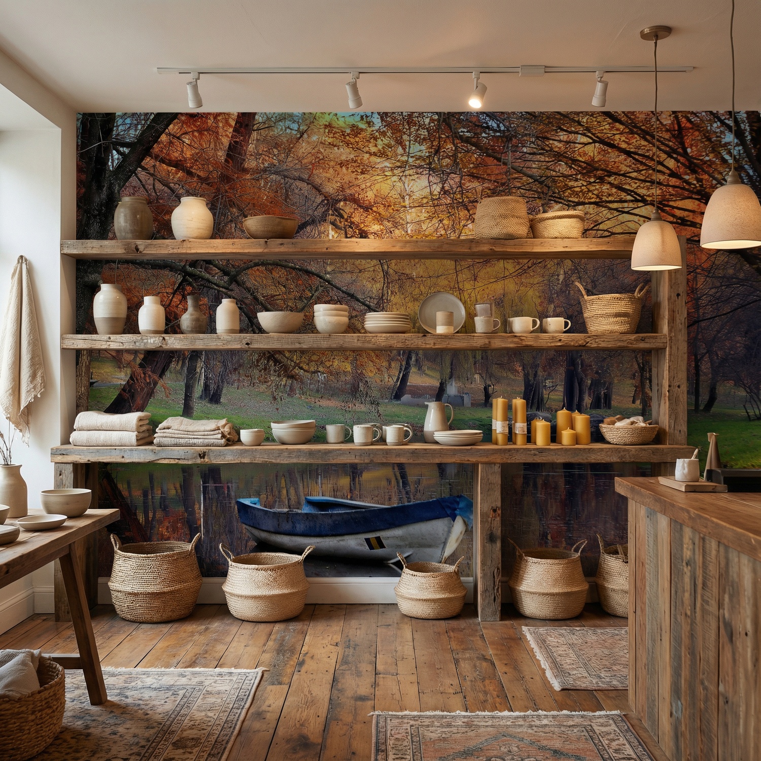 Wall Murals: Autumnal pond