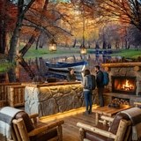 Wall Murals: Autumnal pond 17