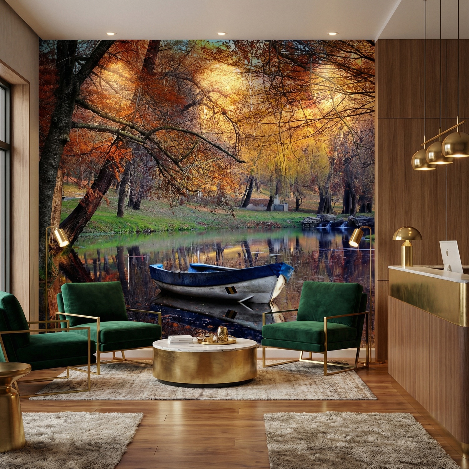 Wall Murals: Autumnal pond