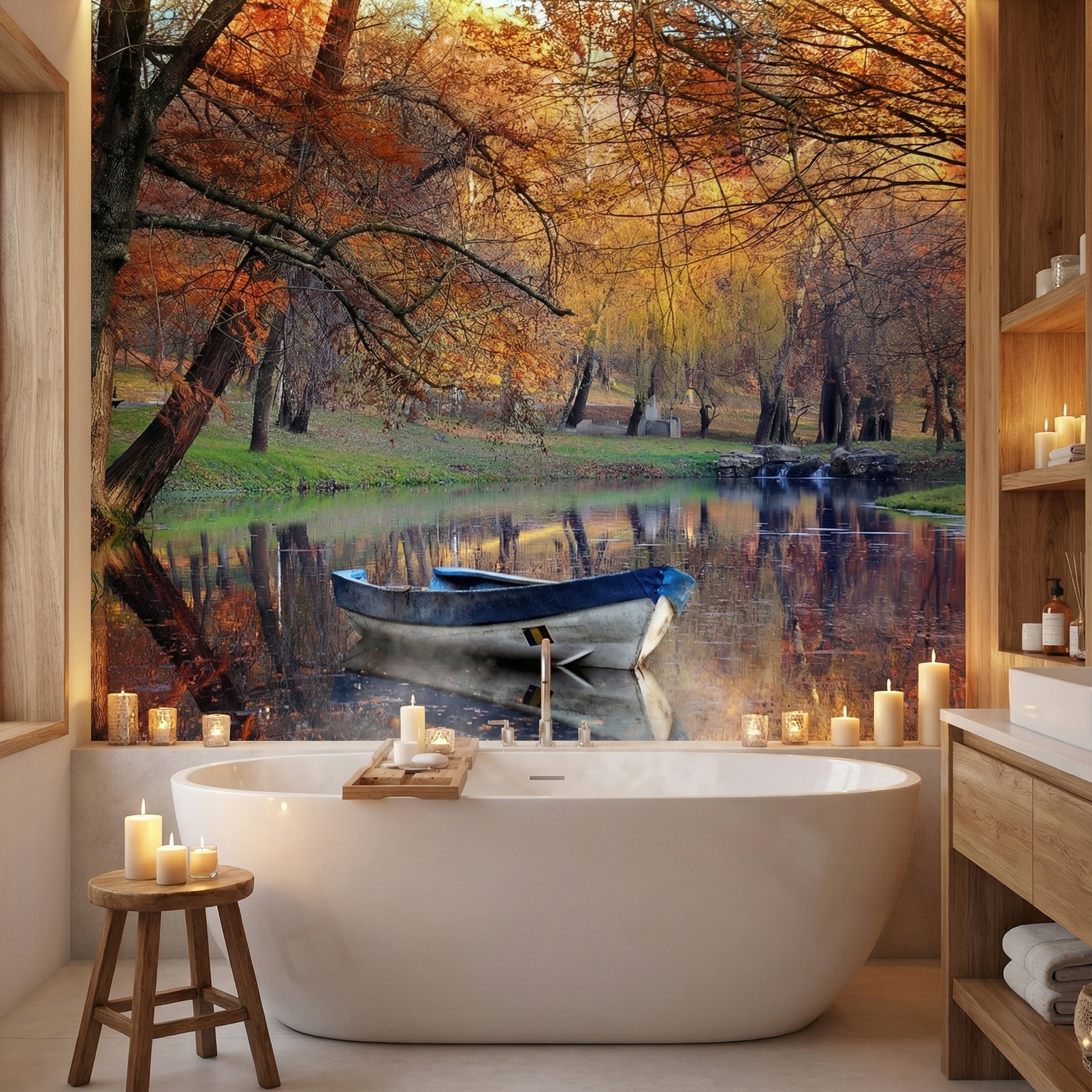 Wall Murals: Autumnal pond