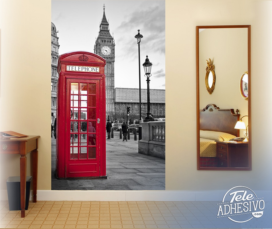 Wall Murals: London telephone booth