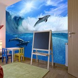 Wall Murals: Dolphins jumping the waves 2