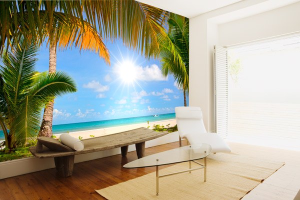Wall Murals: Beach with palm trees