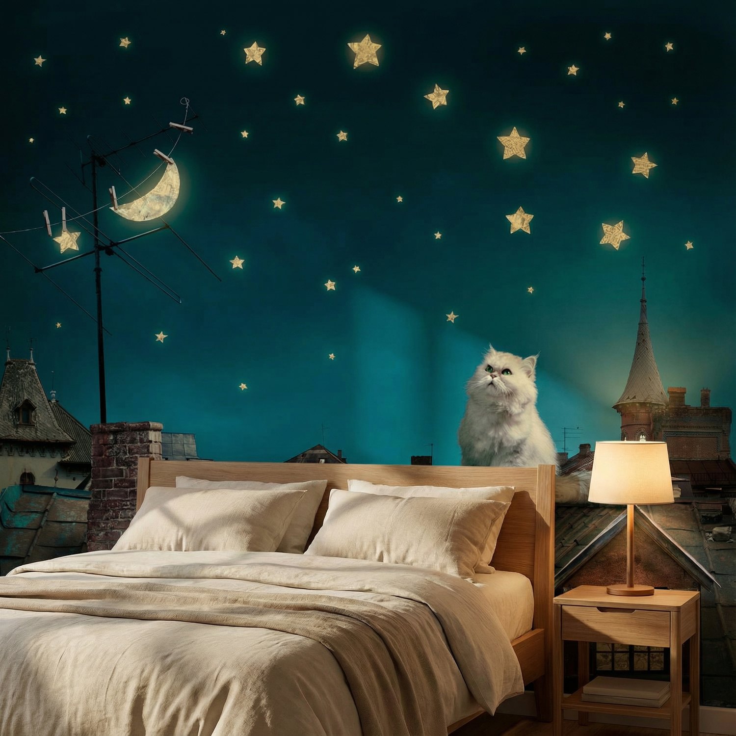 Wall Murals: Cat on the roof