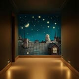 Wall Murals: Cat on the roof 13