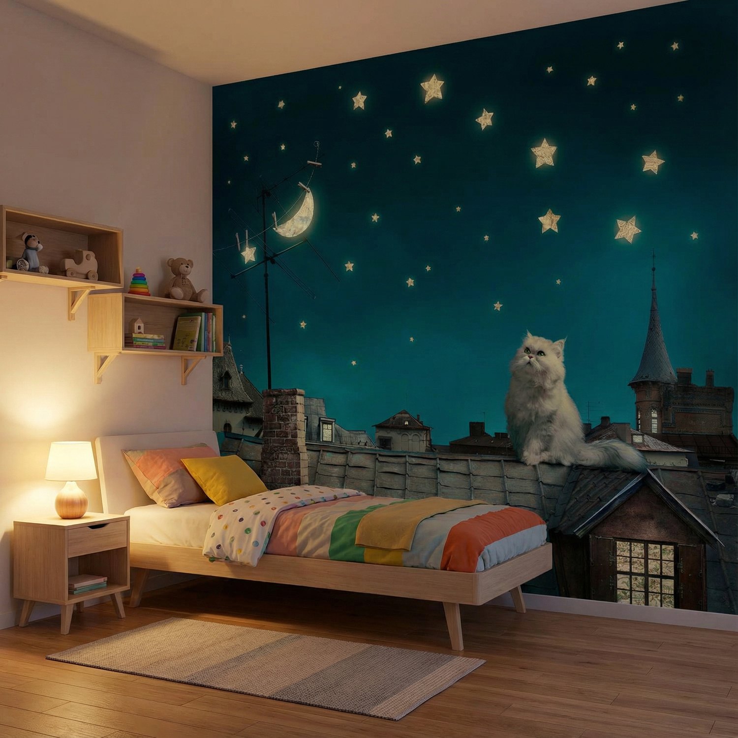 Wall Murals: Cat on the roof