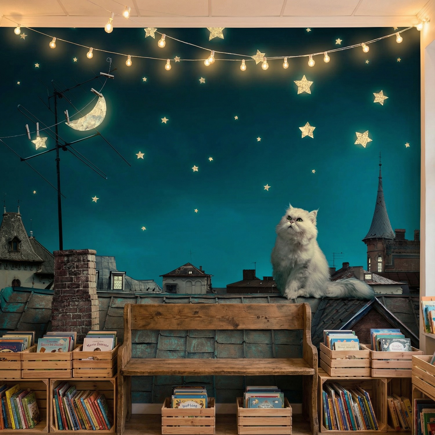 Wall Murals: Cat on the roof