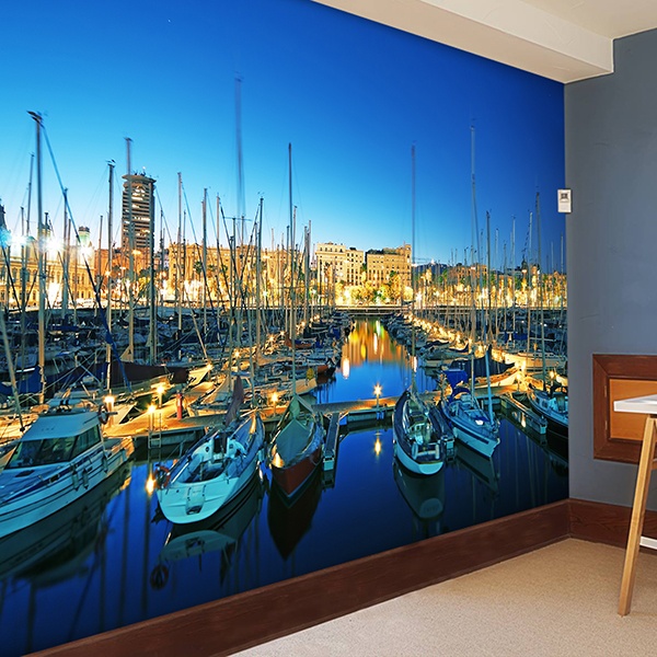 Wall mural Barcelona's port