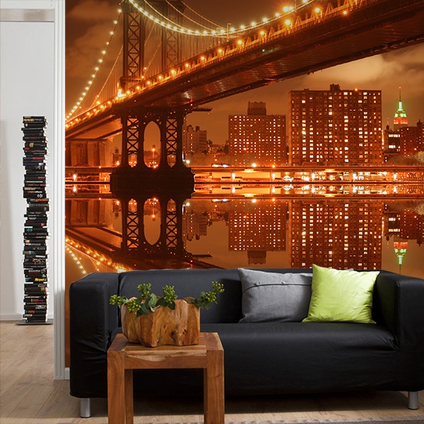 Wall Murals: Illuminated Manhattan Bridge