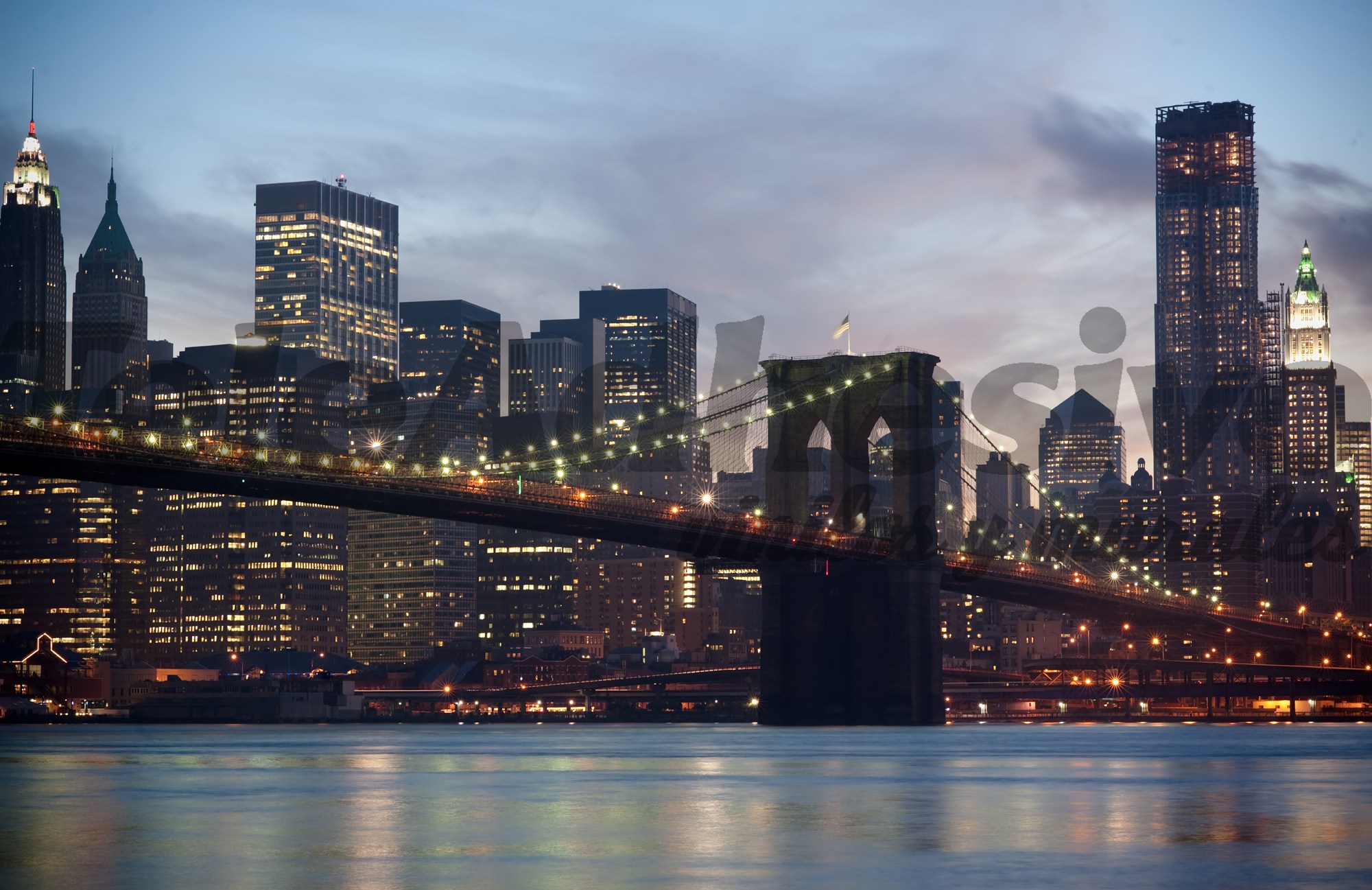 Wall Murals: Brooklyn Bridge in the fog