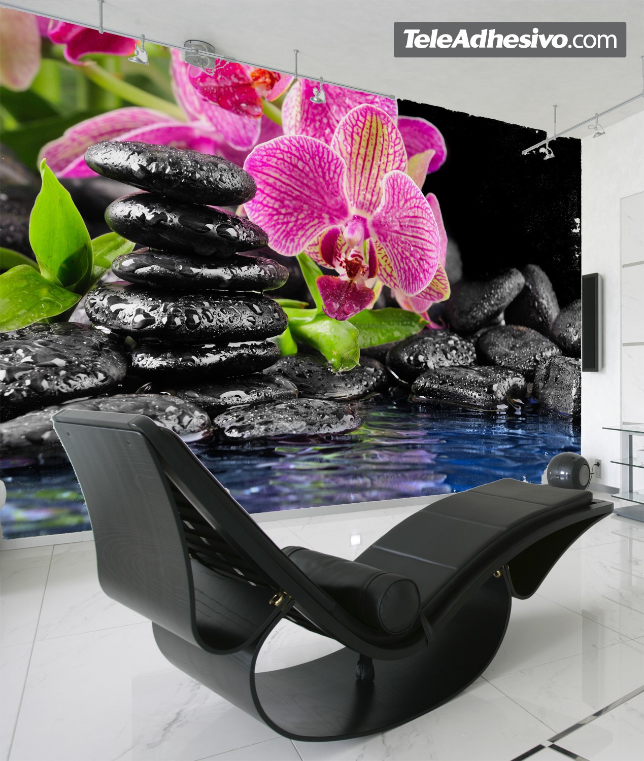 Wall Murals: Orchid and basalt
