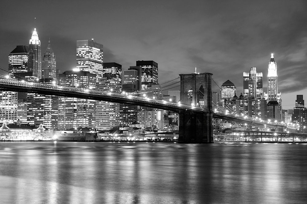 Wall Murals: Brooklyn Bridge in black and white