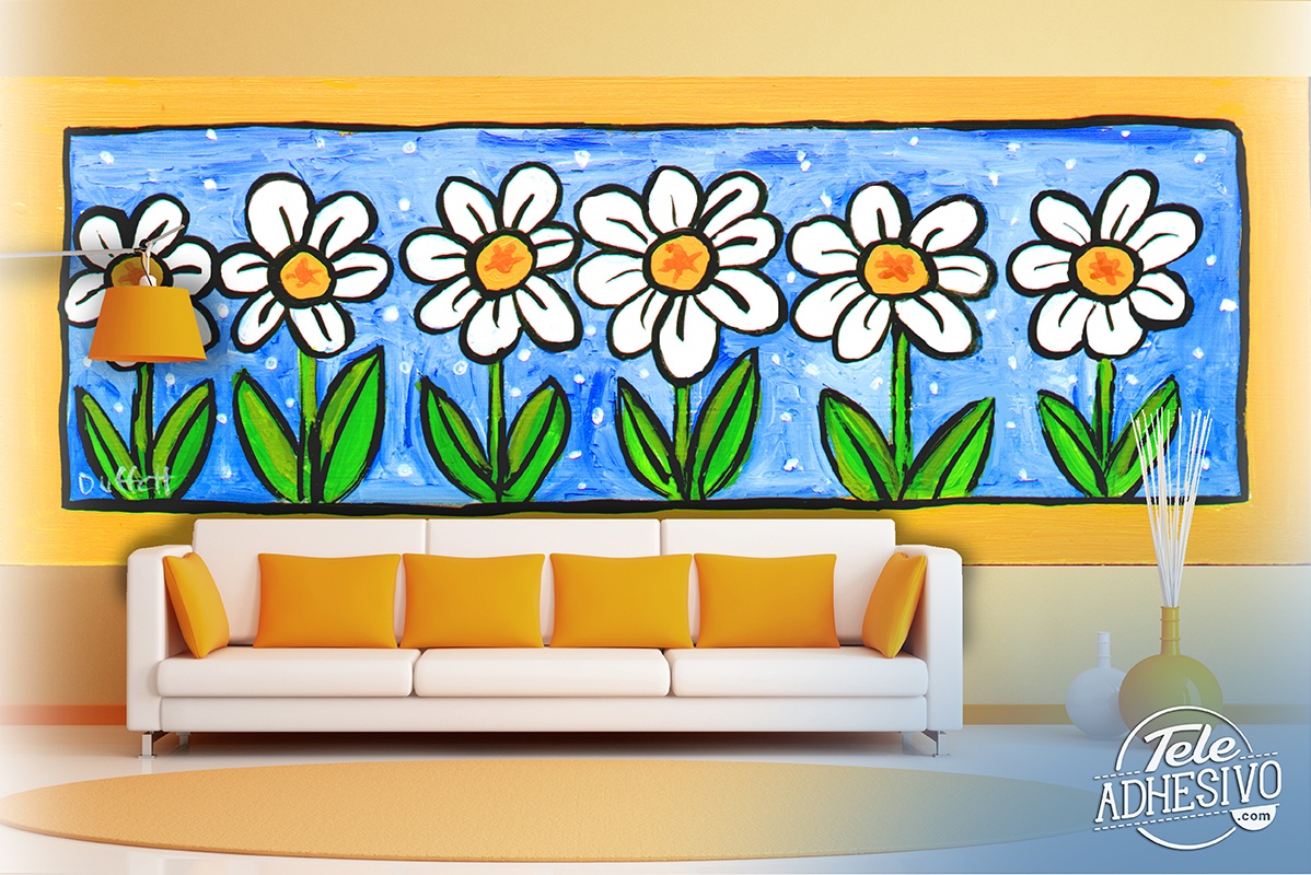 Wall Murals: Painted Flowers
