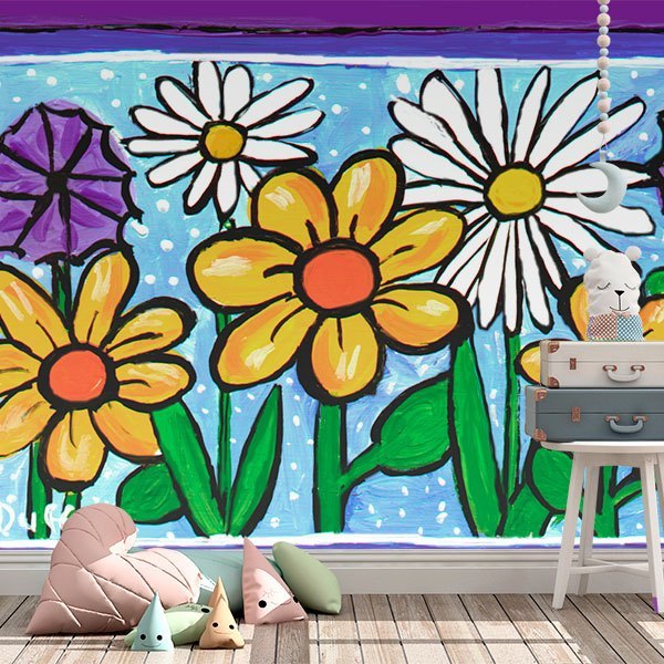 Wall Murals: Funny flowers 0