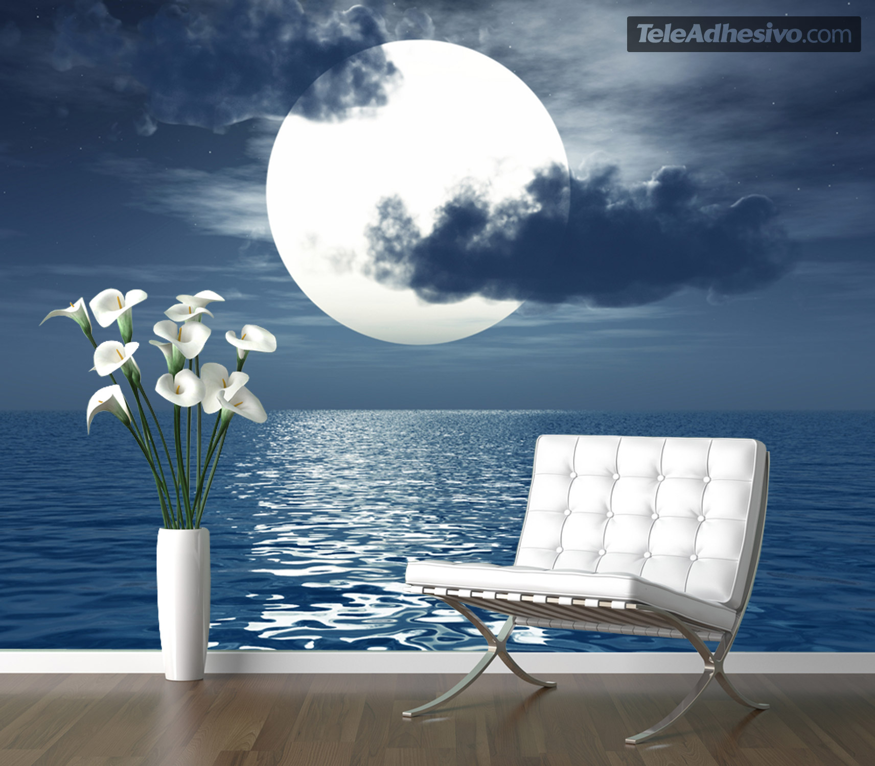 Wall Murals: Moon over the sea