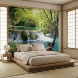 Wall Murals: Vegetation and river with waterfall 11