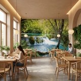 Wall Murals: Vegetation and river with waterfall 13