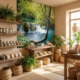 Wall Murals: Vegetation and river with waterfall 15