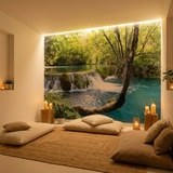 Wall Murals: Vegetation and river with waterfall 16