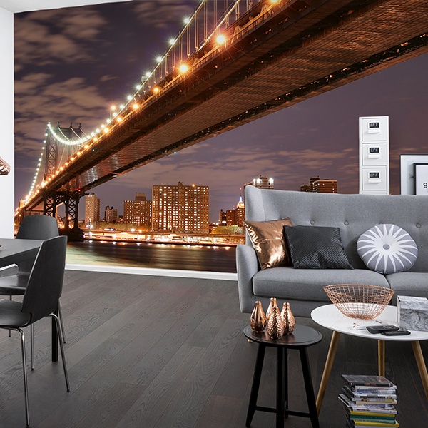 Wall mural Brooklyn Bridge dusk