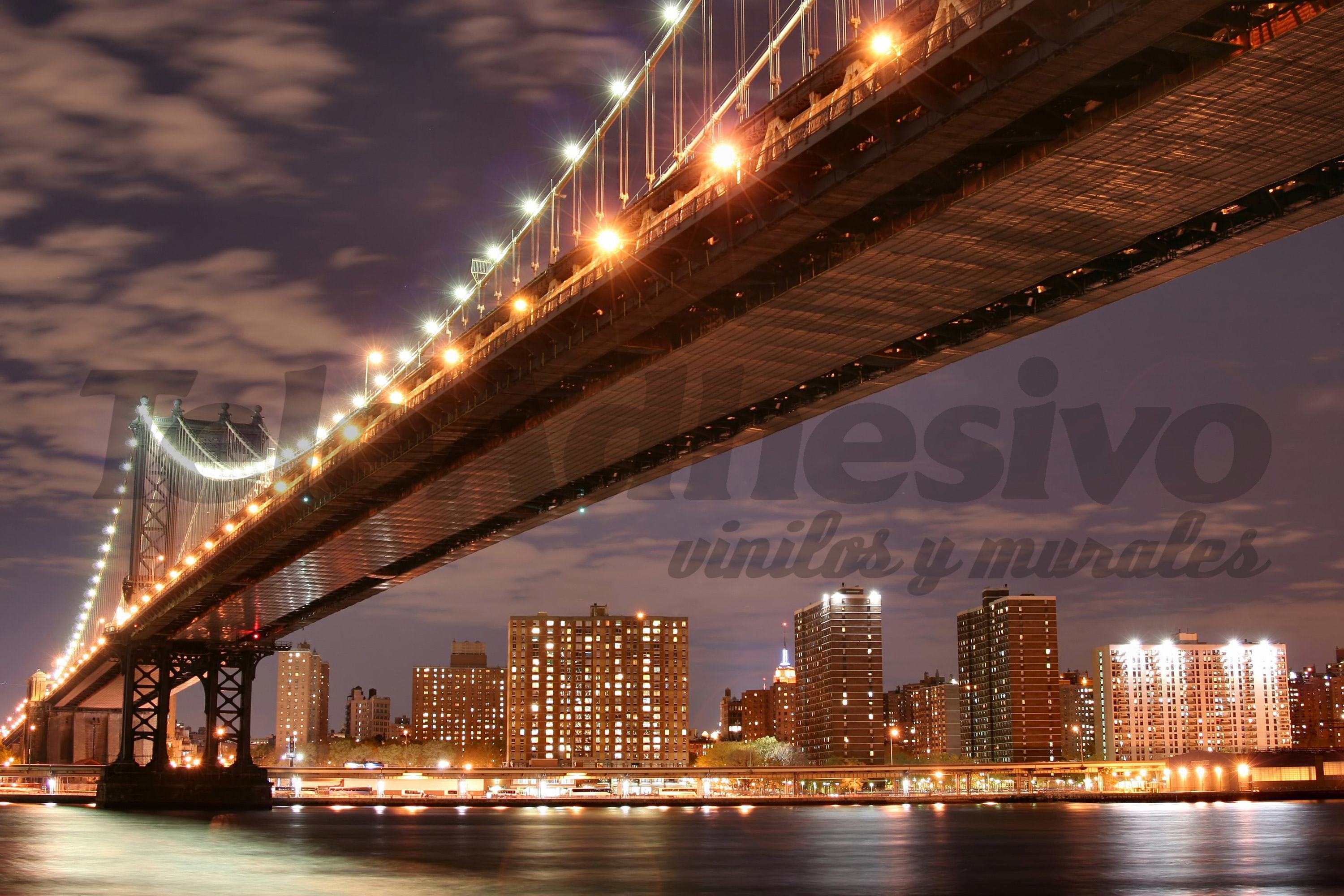 Wall mural Brooklyn Bridge dusk