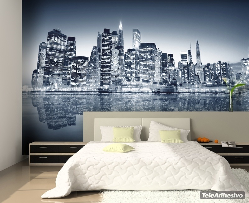 Wall Murals: Blue Night Manhattan