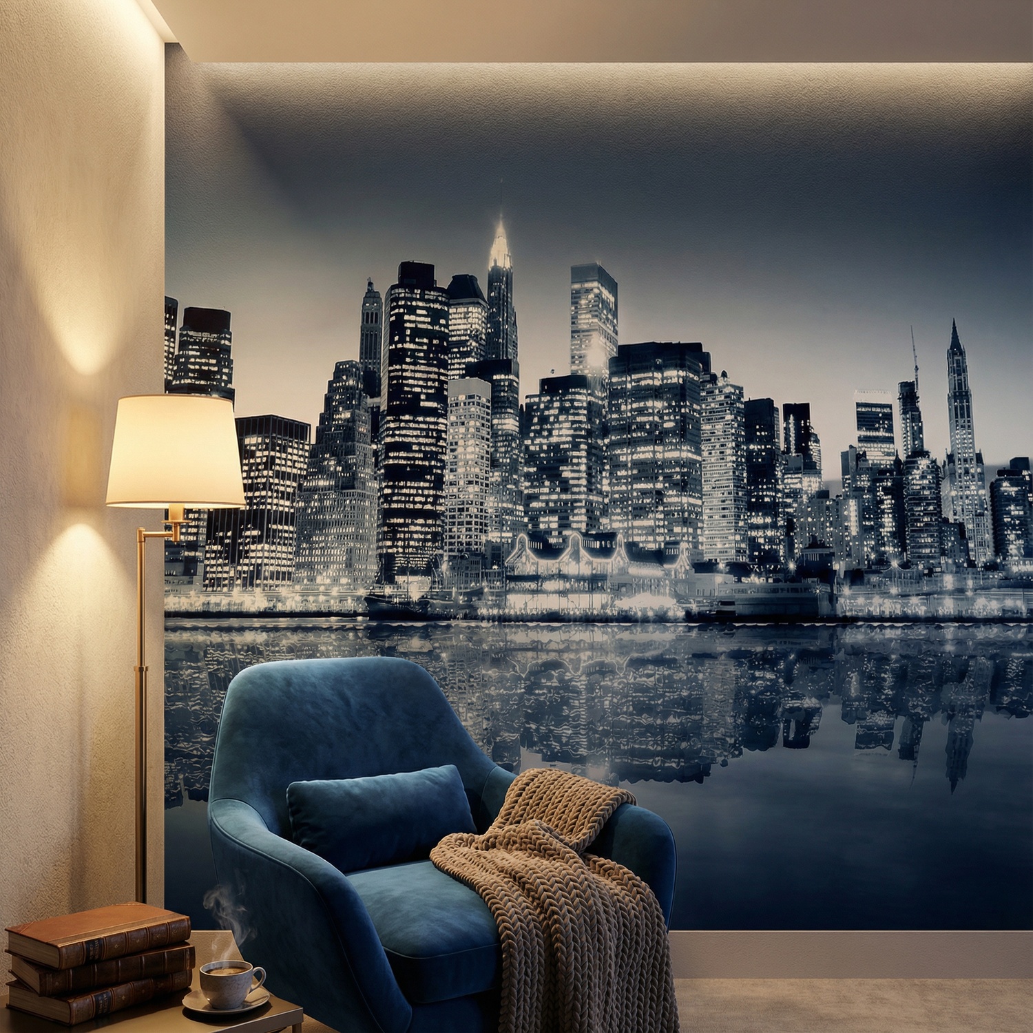 Wall Murals: Blue Night Manhattan