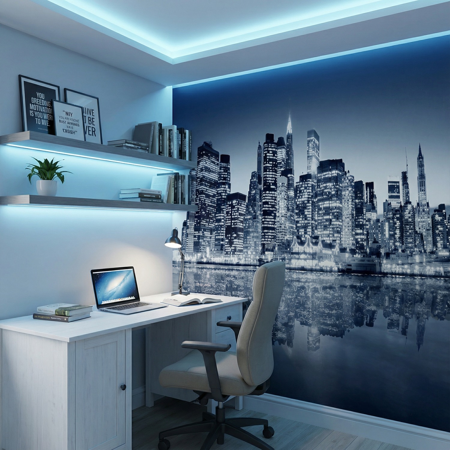 Wall Murals: Blue Night Manhattan